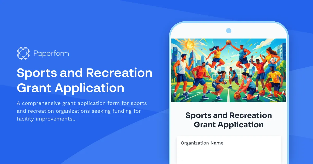 Sports and Recreation Grant Application