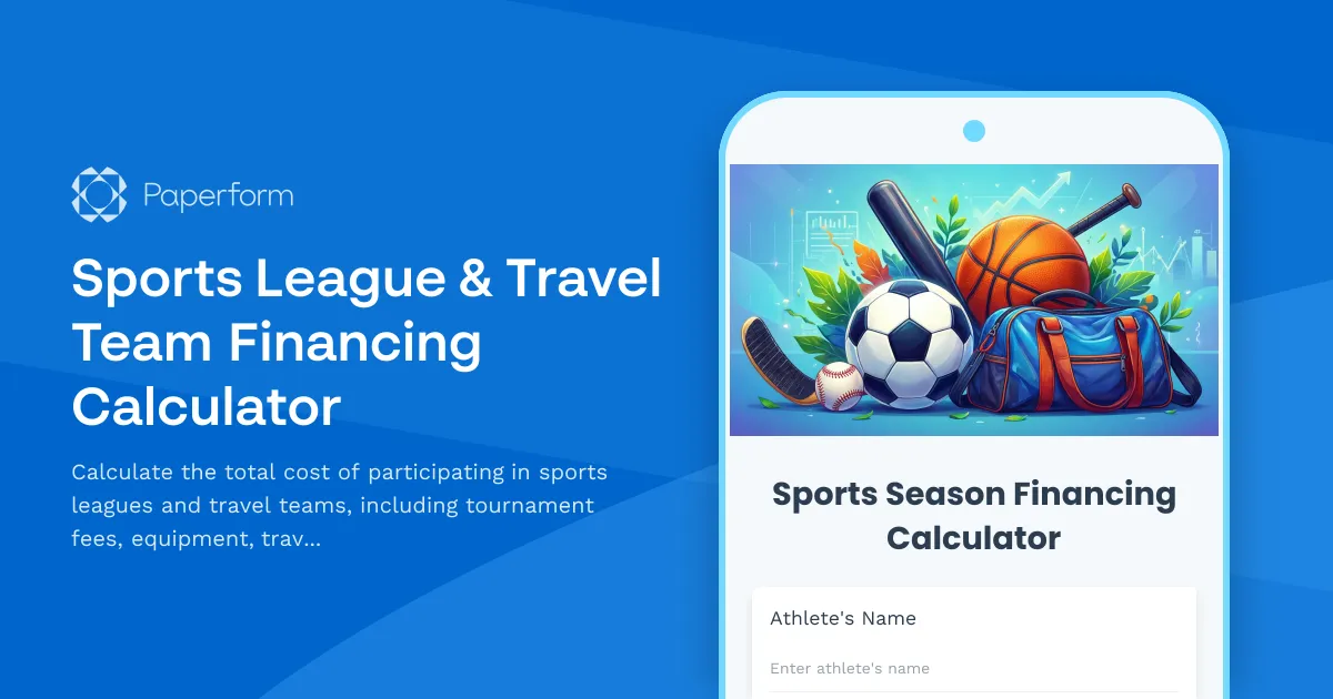 Sports League & Travel Team Financing Calculator