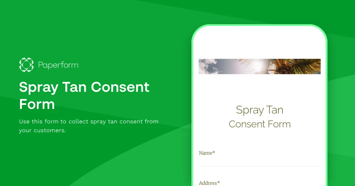 Spray Tan Consent Form