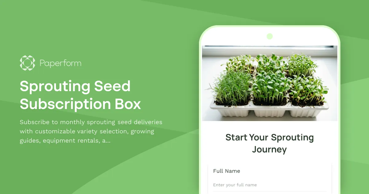 Sprouting Seed Subscription Box