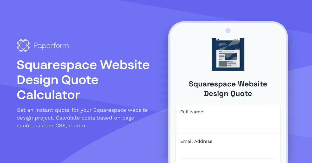 Squarespace Website Design Quote Calculator