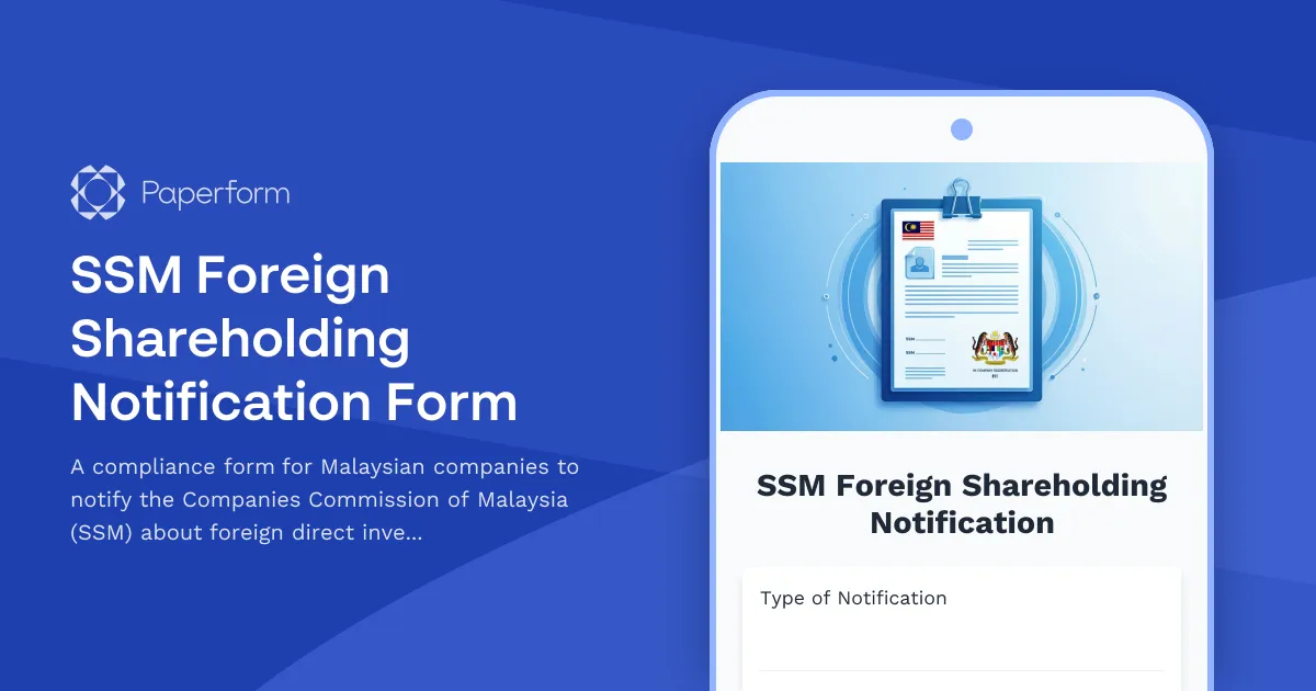 SSM Foreign Shareholding Notification Form