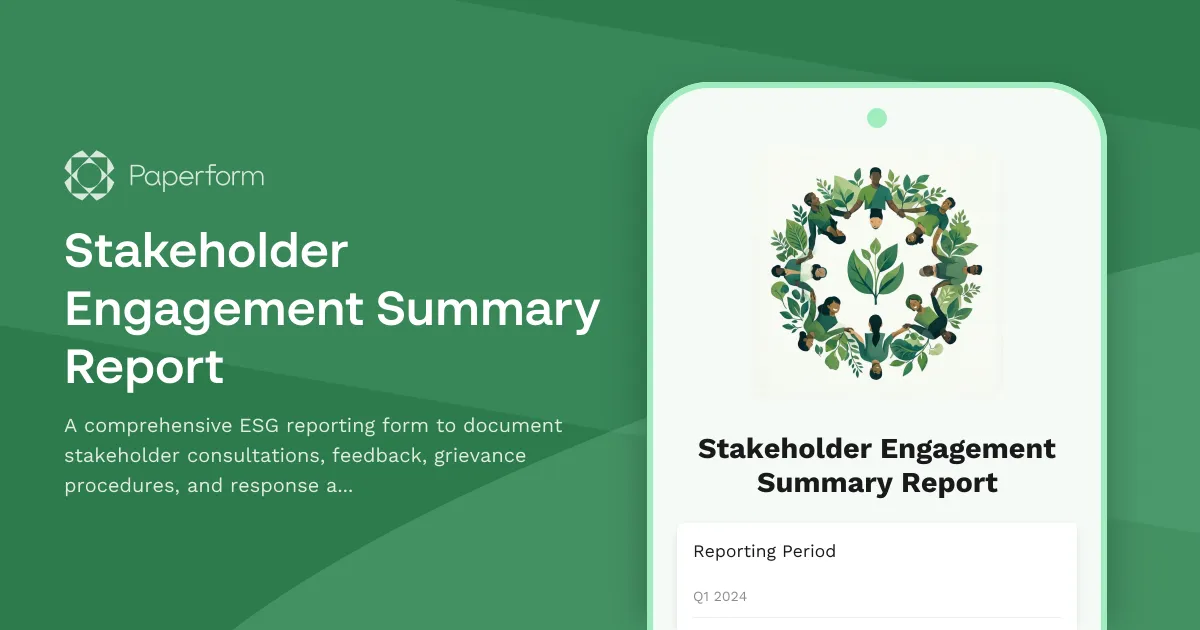 Stakeholder Engagement Summary Report
