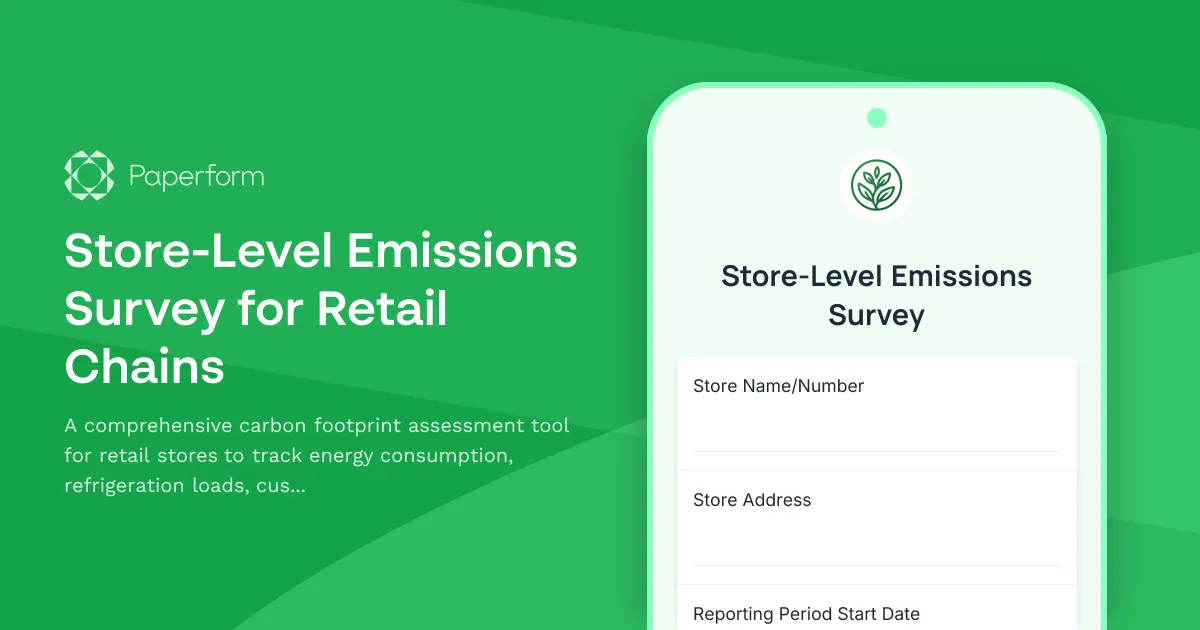 Store-Level Emissions Survey for Retail Chains