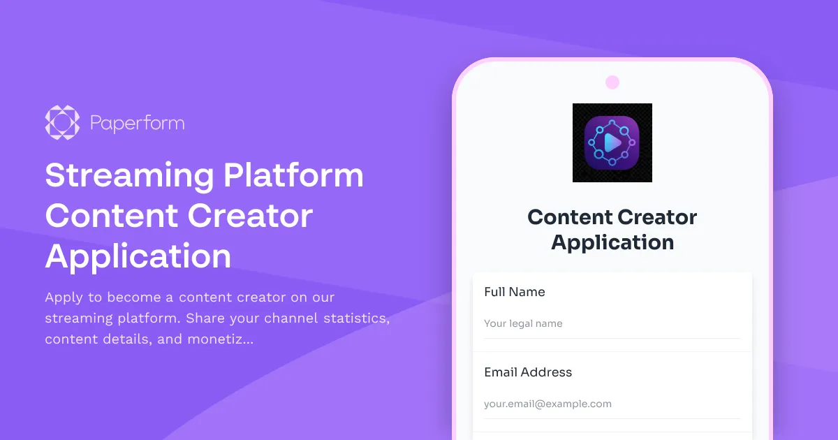 Streaming Platform Content Creator Application