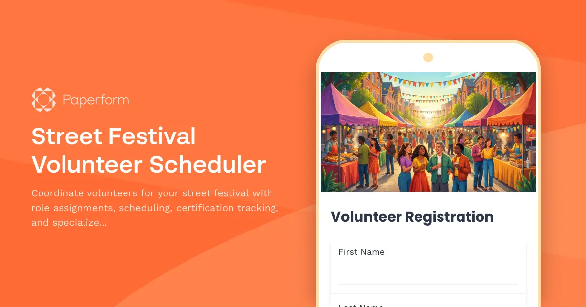 Street Festival Volunteer Scheduler