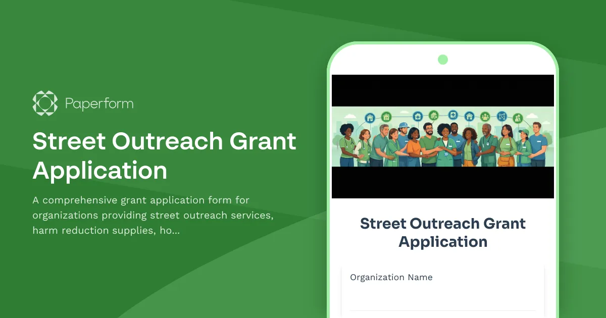 Street Outreach Grant Application