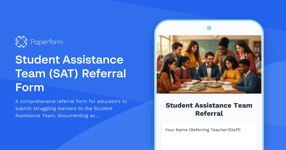 Student Assistance Team (SAT) Referral Form