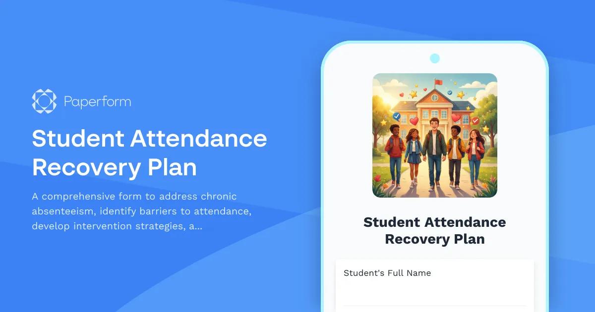 Student Attendance Recovery Plan