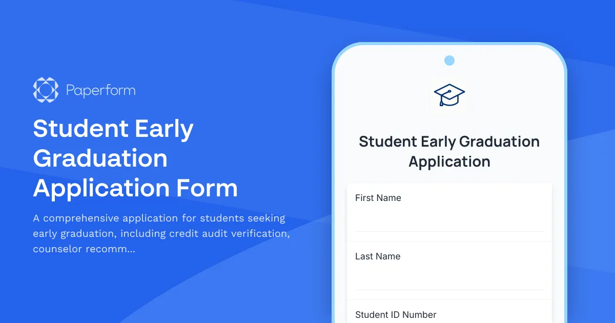 Student Early Graduation Application Form