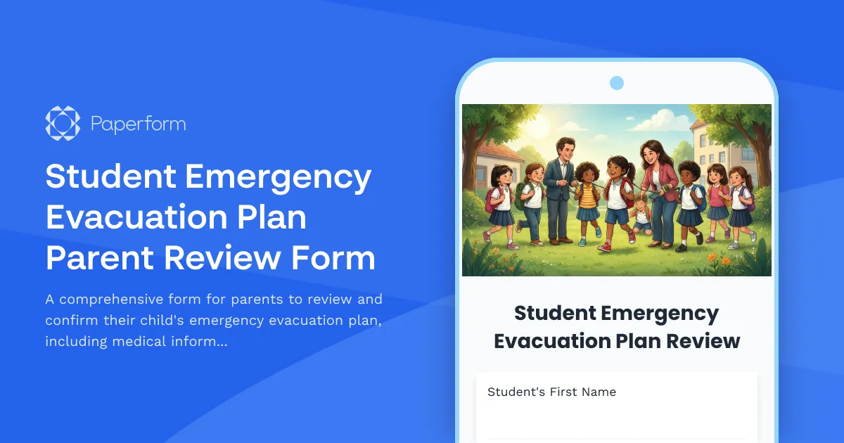 Student Emergency Evacuation Plan Parent Review Form