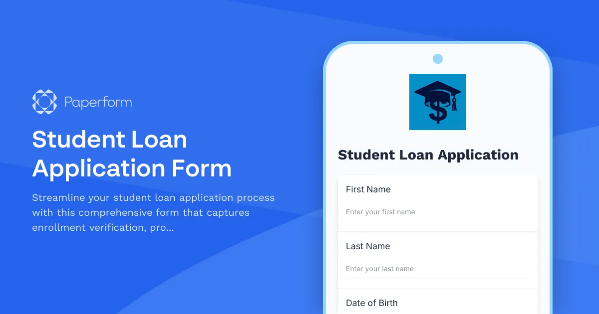 Student Loan Application Form