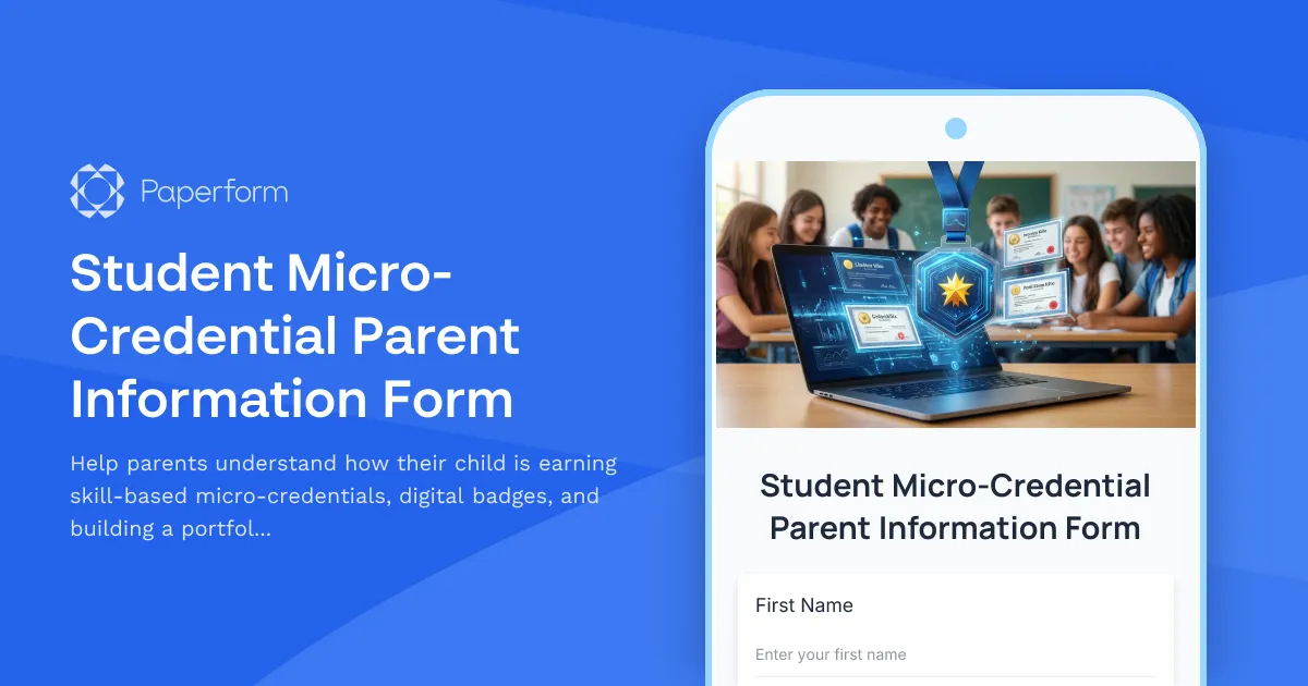 Student Micro-Credential Parent Information Form