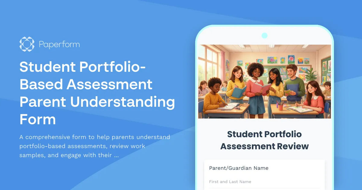 Student Portfolio-Based Assessment Parent Understanding Form