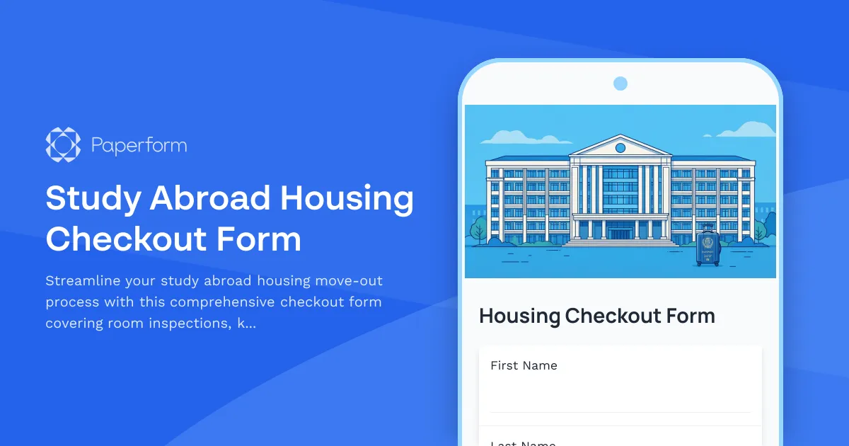 Study Abroad Housing Checkout Form