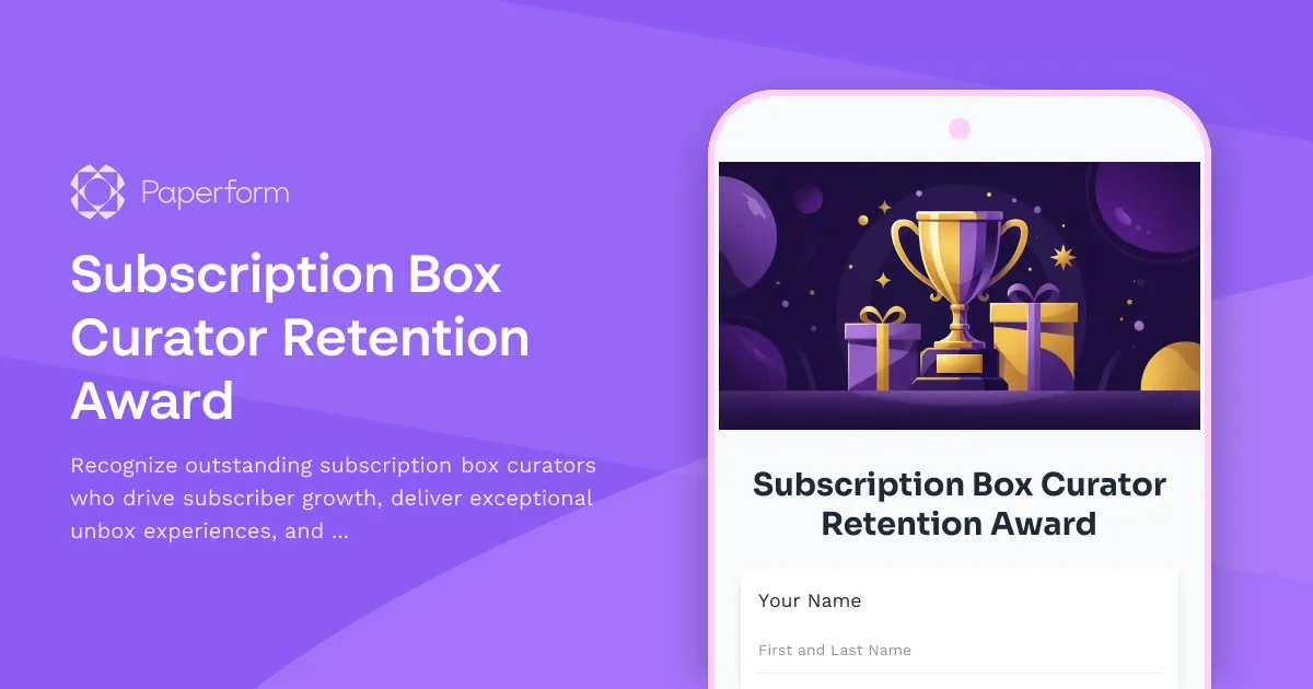 Subscription Box Curator Retention Award