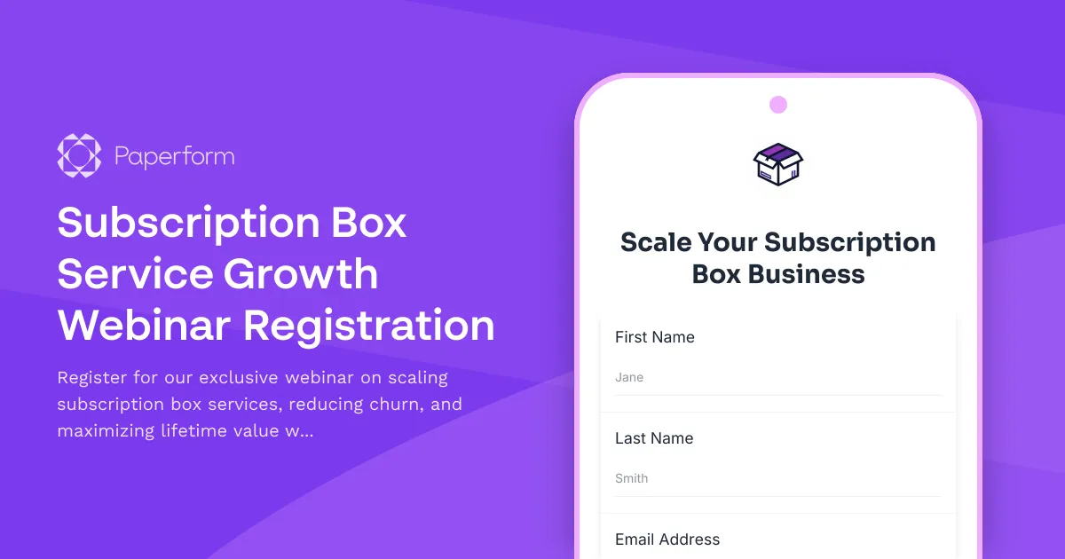Subscription Box Service Growth Webinar Registration
