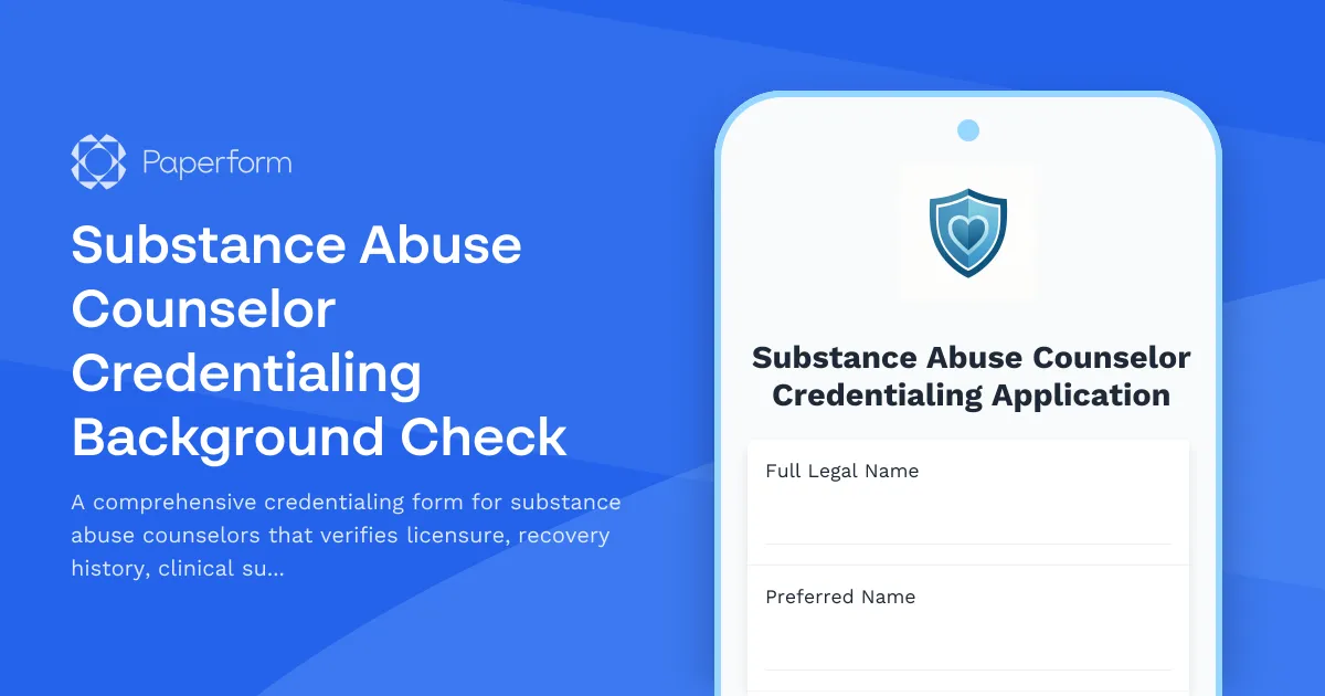 Substance Abuse Counselor Credentialing Background Check