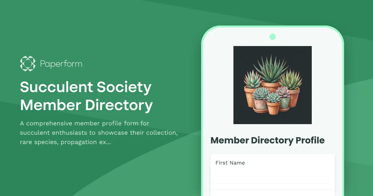 Succulent Society Member Directory