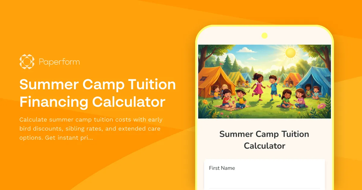 Summer Camp Tuition Financing Calculator