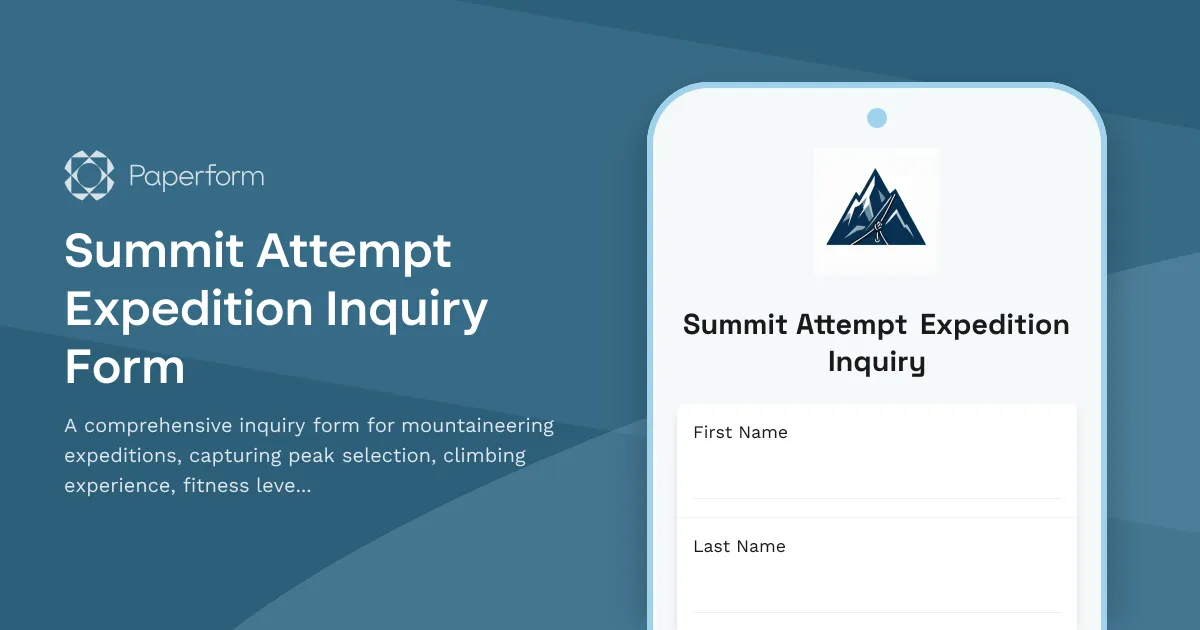 Summit Attempt Expedition Inquiry Form
