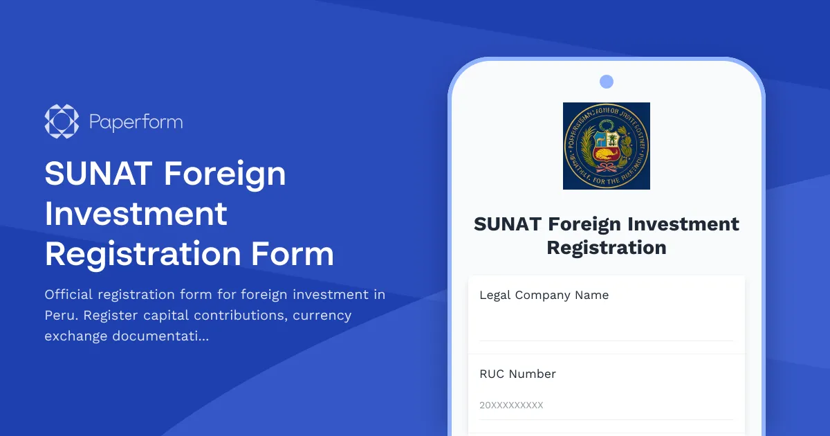 SUNAT Foreign Investment Registration Form