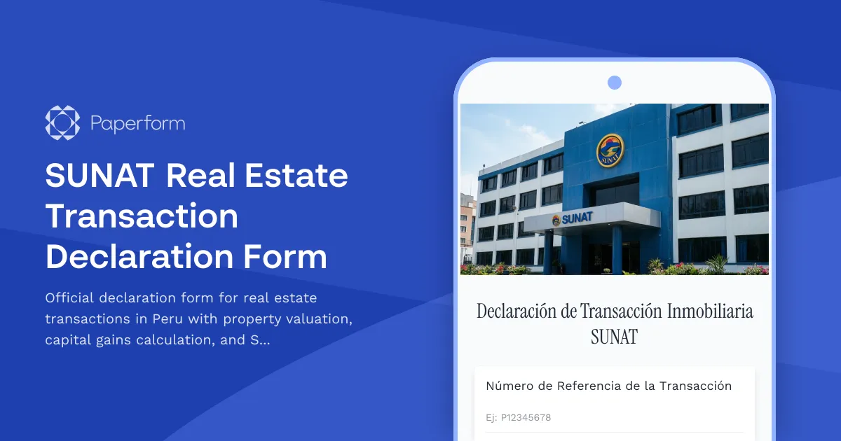 SUNAT Real Estate Transaction Declaration Form