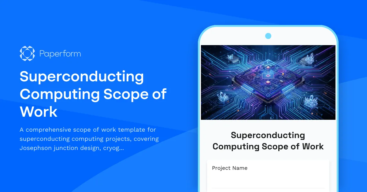 Superconducting Computing Scope of Work