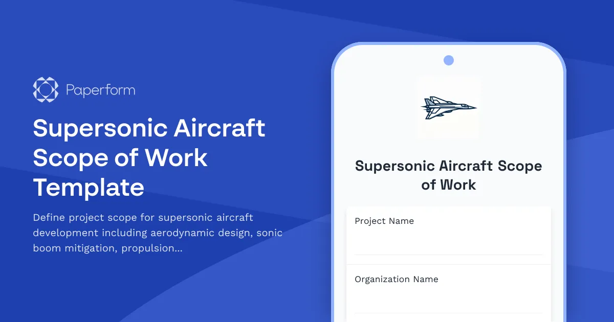 Supersonic Aircraft Scope of Work Template