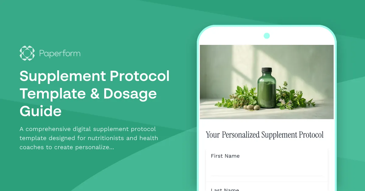 Supplement Protocol Template & Dosage Guide