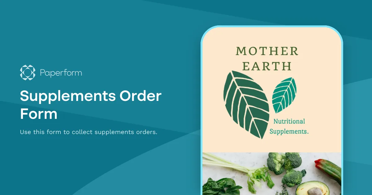 Supplements Order Form