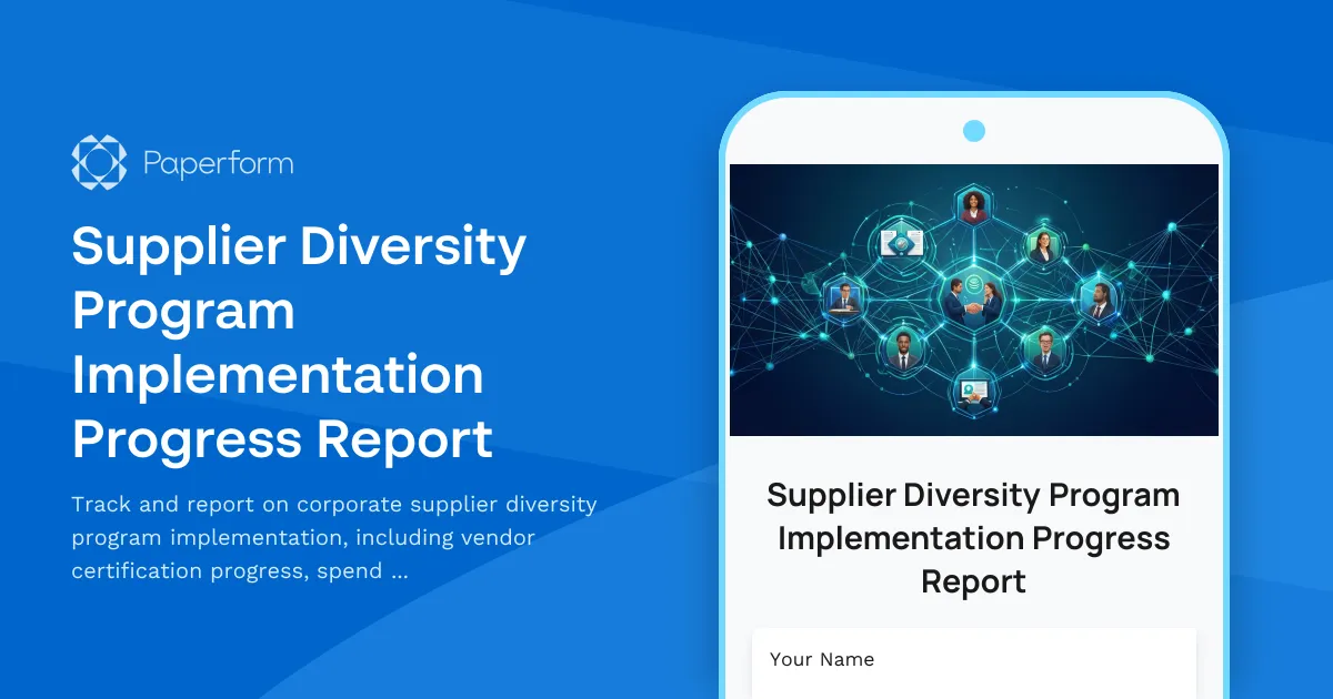 Supplier Diversity Program Implementation Progress Report