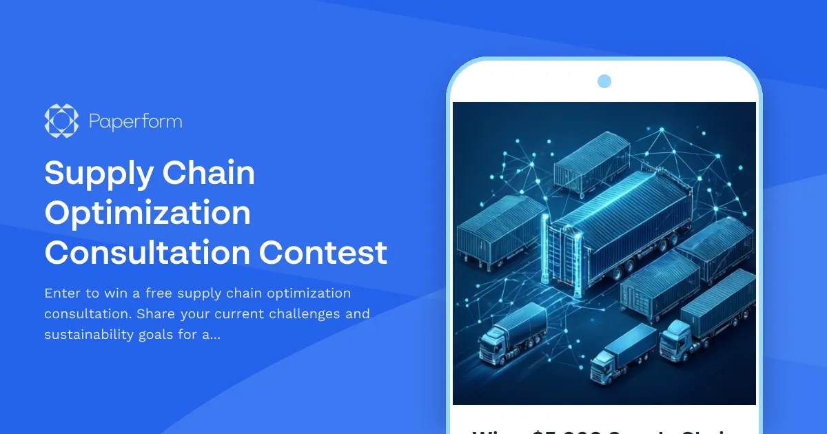 Supply Chain Optimization Consultation Contest