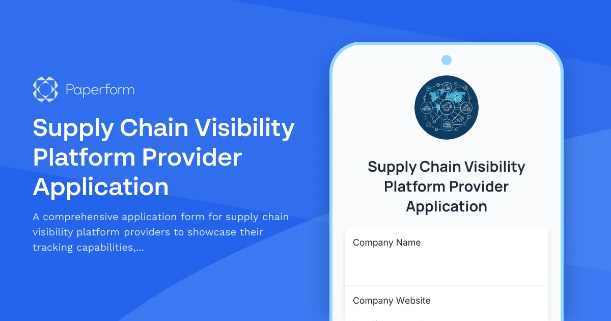 Supply Chain Visibility Platform Provider Application