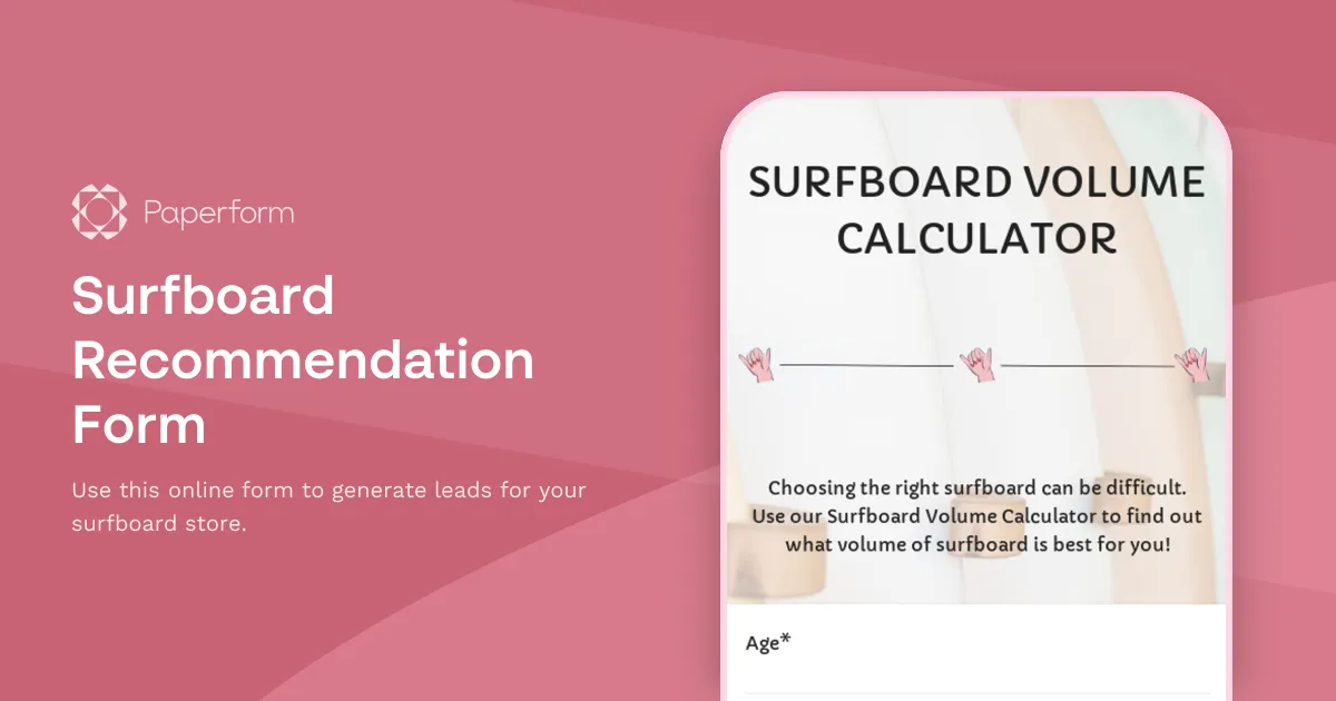Surfboard Recommendation Form