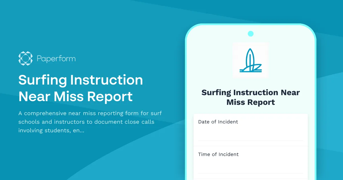 Surfing Instruction Near Miss Report