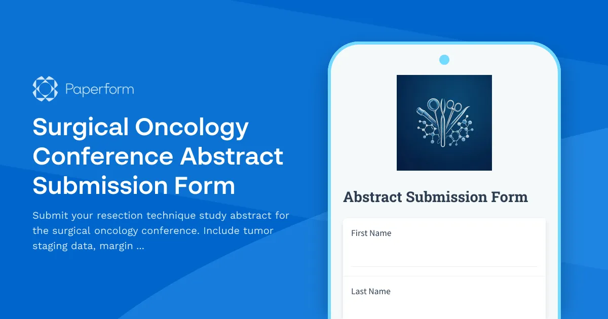 Surgical Oncology Conference Abstract Submission Form