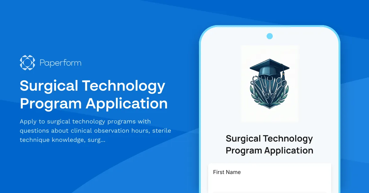 Surgical Technology Program Application