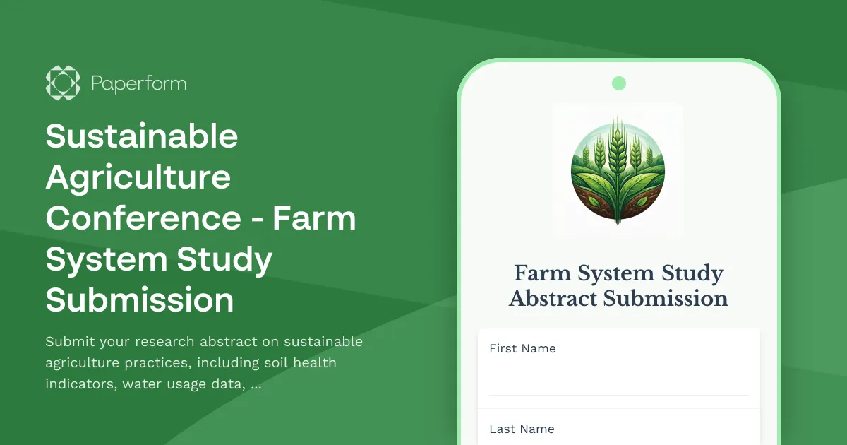 Sustainable Agriculture Conference - Farm System Study Submission
