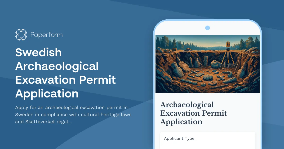 Swedish Archaeological Excavation Permit Application