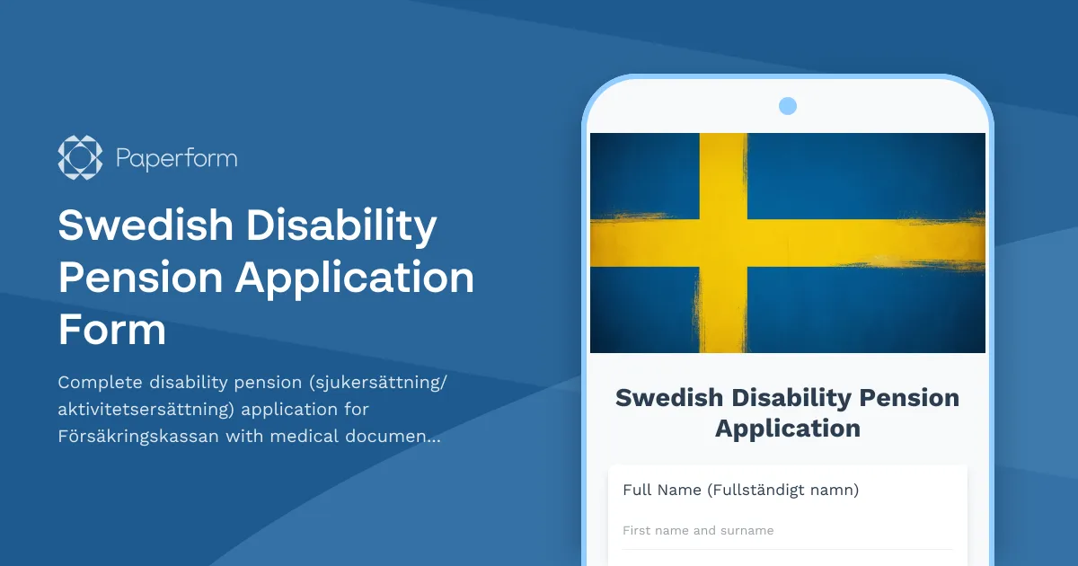 Swedish Disability Pension Application Form