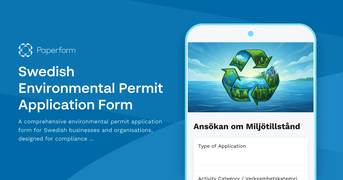 Swedish Environmental Permit Application Form