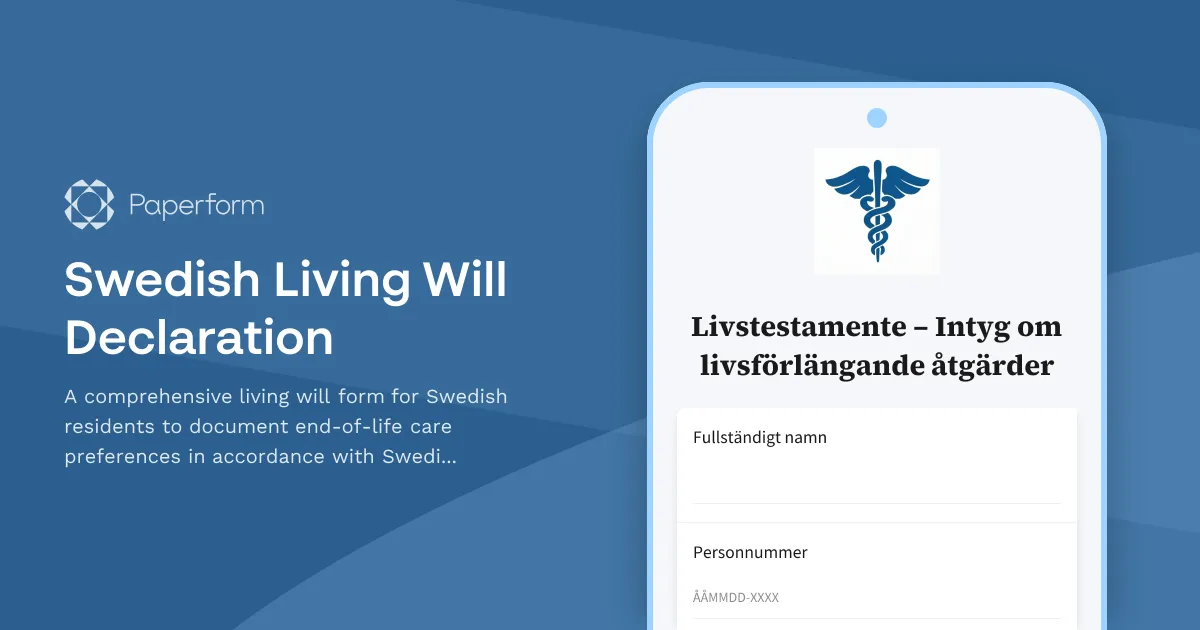 Swedish Living Will Declaration