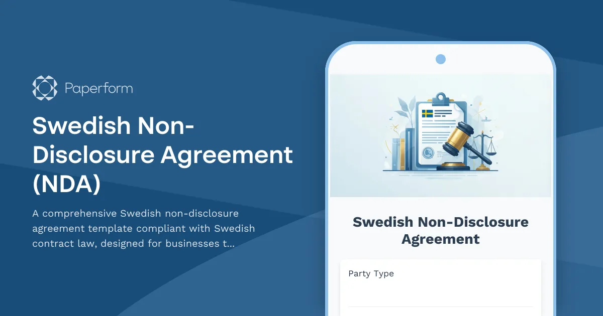 Swedish Non-Disclosure Agreement (NDA)