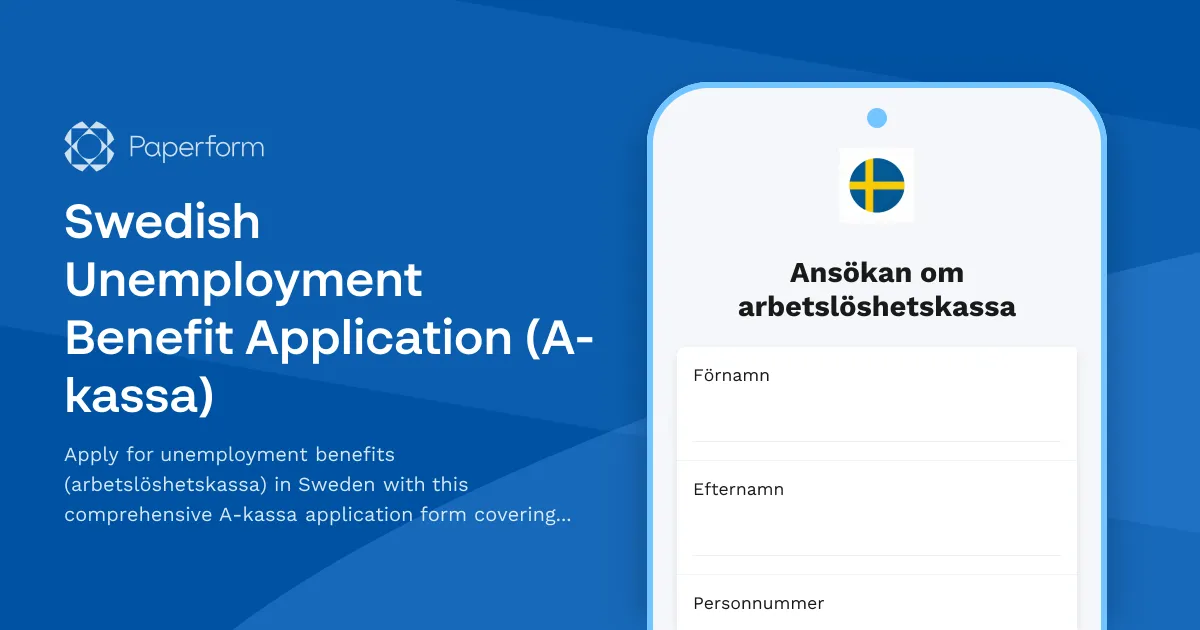 Swedish Unemployment Benefit Application (A-kassa)