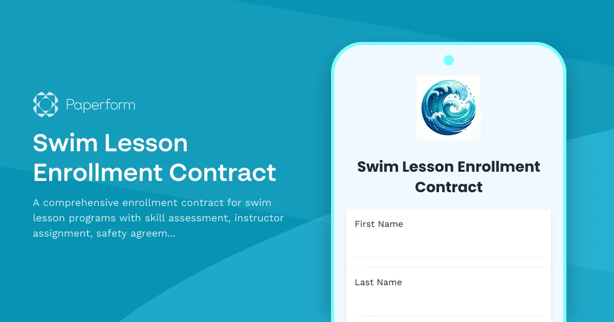 Swim Lesson Enrollment Contract