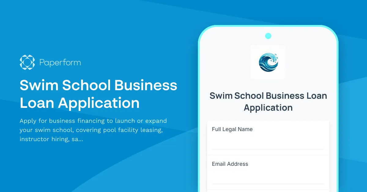 Swim School Business Loan Application