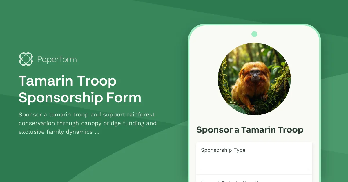 Tamarin Troop Sponsorship Form