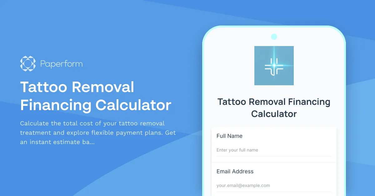 Tattoo Removal Financing Calculator