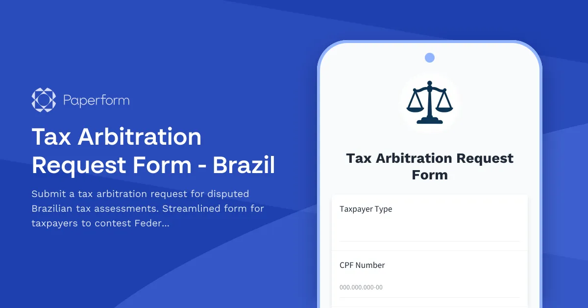 Tax Arbitration Request Form - Brazil